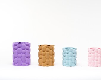 3D Printed Lava Vase | Textured Modern Minimalist Home Decor (Dried Flower Arrangement)