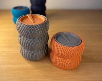 3D Printed Delfina Container | Textured Woven Storage Box, Desk Organizer, Jewelry Dish