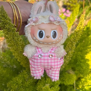 Baby Pink Jumpsuit for Labubu Dolls: Handmade Clothing Set