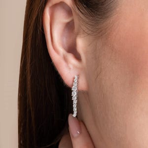 Lab Grown Diamond Hoop Earrings: Solid Gold Studs, Wedding Jewelry
