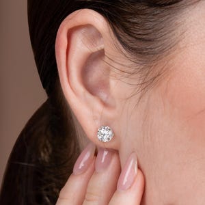 IGI Certified Lab Grown Diamond Stud Earrings: 1-4 Carat, Solid Gold