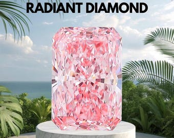 Diamante rosa cultivado en laboratorio de corte radiante: piedra suelta con certificación VVS/VS IGI