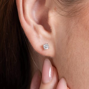 IGI Certified Lab Grown Diamond Stud Earrings: 1-4 Carat, Solid Gold or Silver