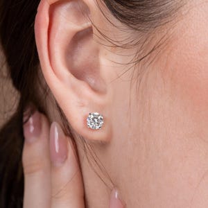 IGI Certified Lab Grown Diamond Stud Earrings: 1-4 Carat, Solid Gold