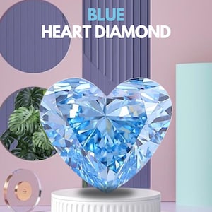 Heart Blue Colour VVS/Vs Lab Grown Diamond, IGI Certified Eco Friendly Loose Diamond, CVD Diamond Engagement Ring For Customized Gift
