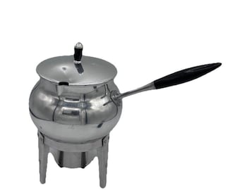 Vintage MMM S.A Fondue Pot Made In Spain Portable Aluminum Party Set EUC