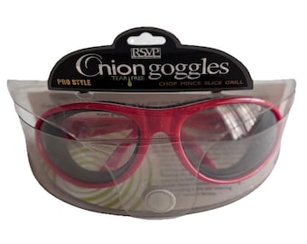 RSVP Onion Goggles Tear-Free Anti Fog Kitchen Glasses Red Food Prep Cookware