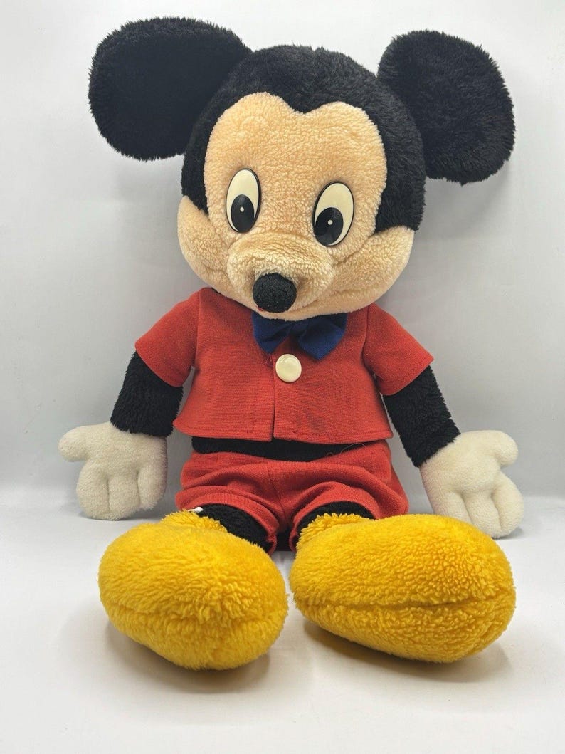 Vintage Mickey Mouse Plush Japan Sun Star Disney 80s Stuffed Toy Rare bild 1