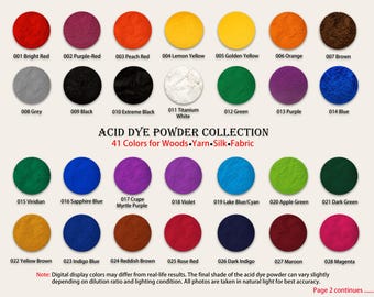 Acid Dye Powder Set – Vibrant Colors for Wood, Yarn, Silk & Fabric