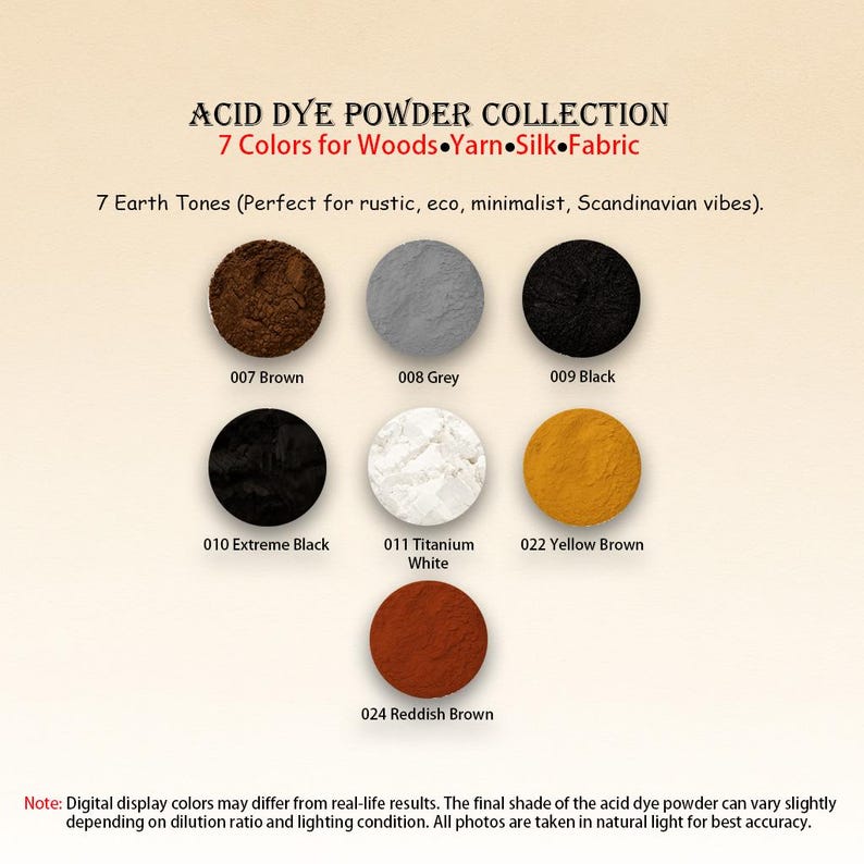 Acid Dye Powder Set – Cool Tones (7 Colors, 5g Each) | Blue Green Ocean ...