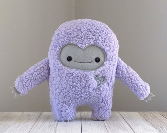 Monster stuffed toy in purple and grey, Cute monster toy, purple yeti, big foot, Monster plush toy, Kawaii monster, Handmade monster