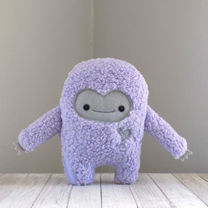 Monster stuffed toy in purple and grey, Cute monster toy, purple yeti, big foot, Monster plush toy, Kawaii monster, Handmade monster