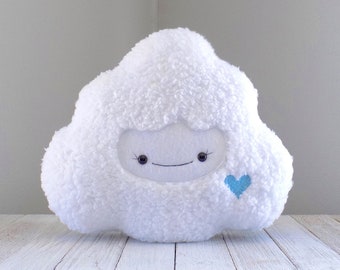 Cloud stuffed toy, Cute cloud stuffed animal, fluffy white cloud plush, kawaii cloud plush toy, cute cloud pillow, cloud pillow for nursery