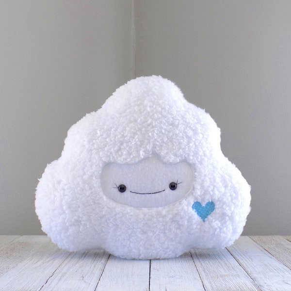 Cloud stuffed toy, Cute cloud stuffed animal, fluffy white cloud plush, kawaii cloud plush toy, cute cloud pillow, cloud pillow for nursery