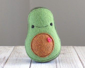 Tiny avocado stuffed toy, kawaii tiny avocado plush toy, super cute mini food plushie, gift for avocado person