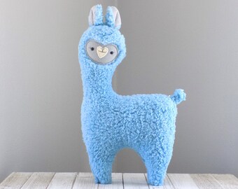 blue stuffed llama