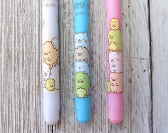 Sumikko Gurashi gel pen SET OF 3 pens, cute kawaii gel pens, kawaii stationary, cute sushi pens, cute school supply