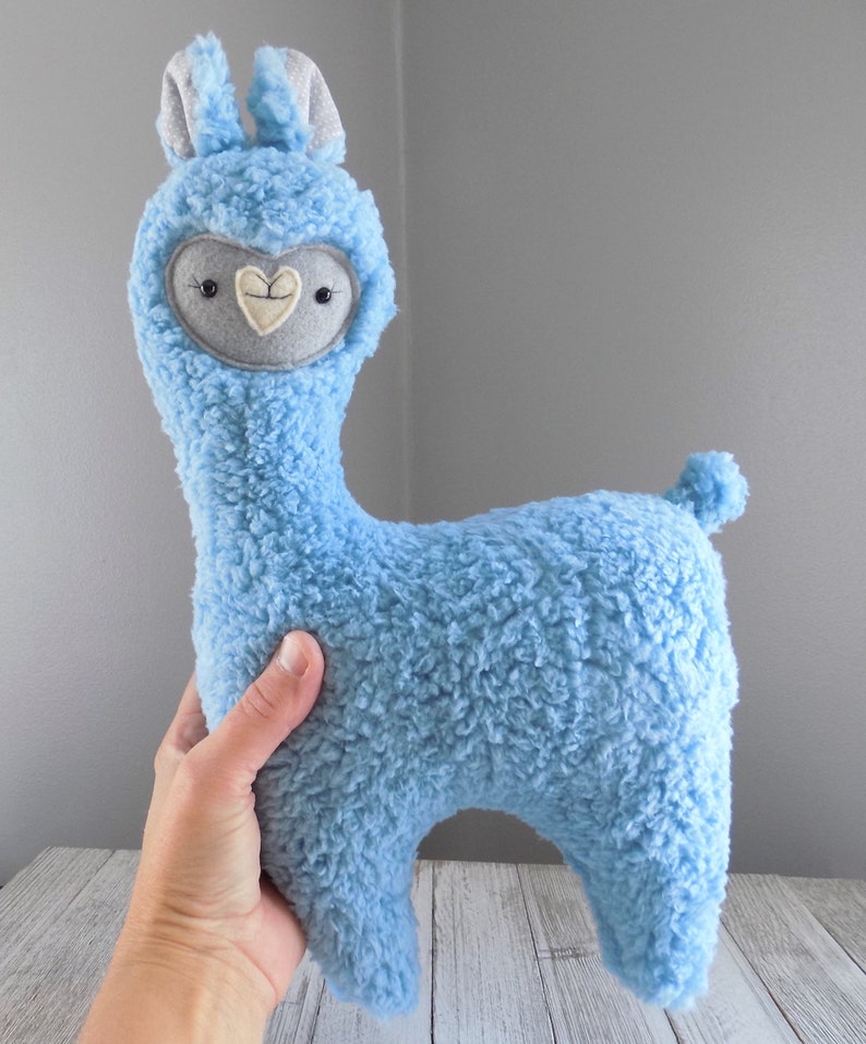blue stuffed llama