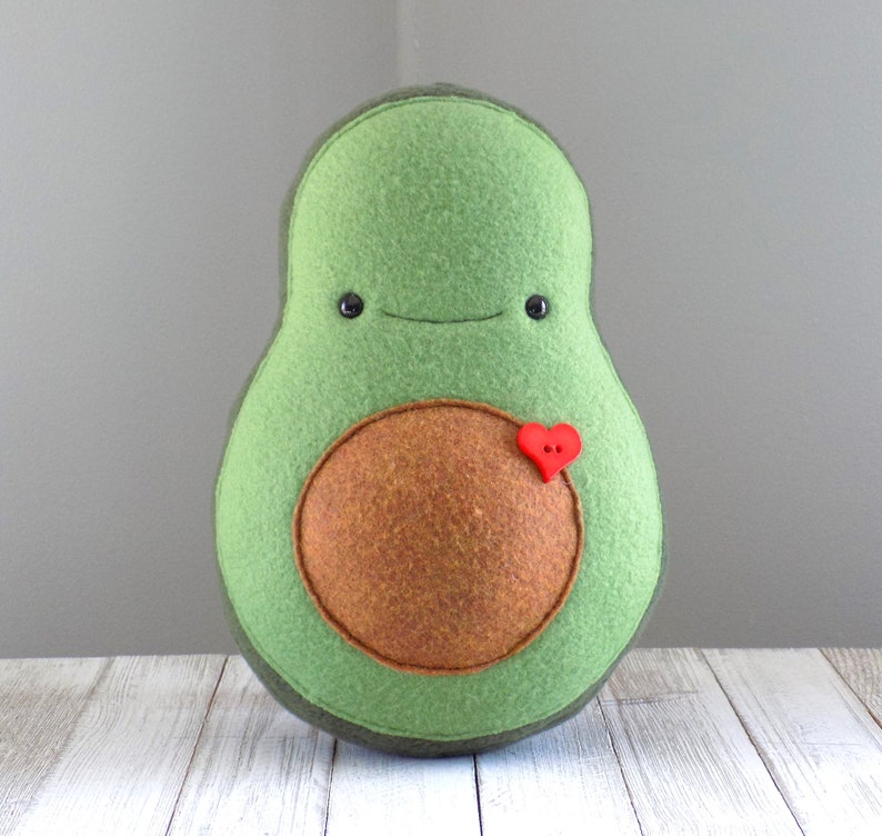 Avocado Stuffed Toy Cute Avocado Plush Kawaii Avocado Plush | Etsy