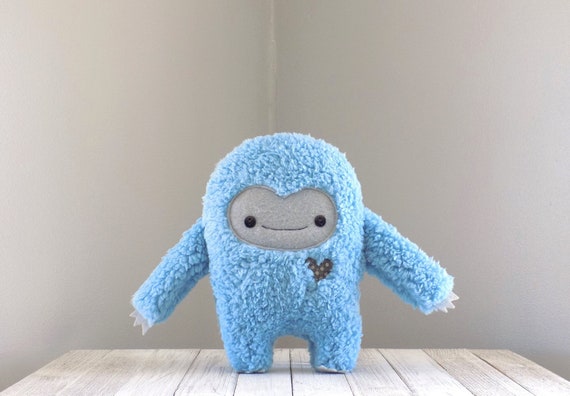 Monster plush toy in light blue and gray cute monster stuffed animal blue monster plushie kawaii monster plushie blue monster pillow Etsy