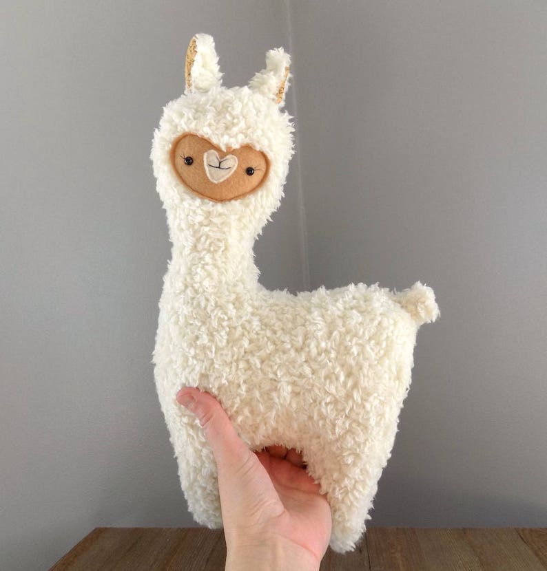 Llama alpaca stuffed animal, Alpaca llama stuffed toy, llama alpaca in cream with tan face, cute llama toy, kawaii alpaca, baby shower gift image 8