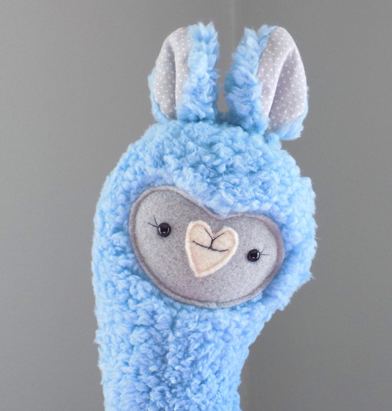 blue stuffed llama