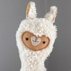 Llama alpaca stuffed animal, Alpaca llama stuffed toy, llama alpaca in cream with tan face, cute llama toy, kawaii alpaca, baby shower gift image 2