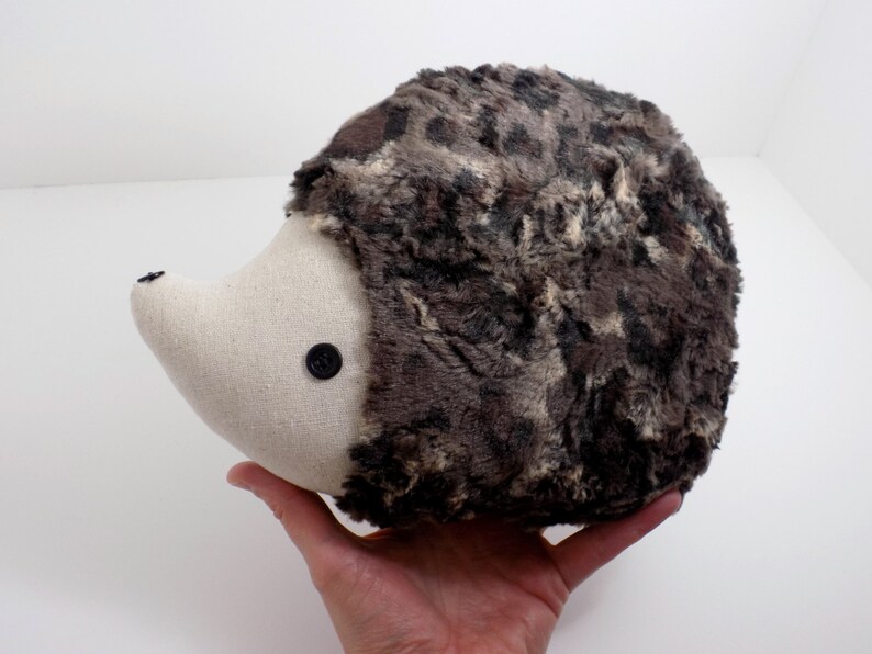 Hedgehog Pillow Plush in Dark Multi Tones Hedgehog Stuffed Etsy