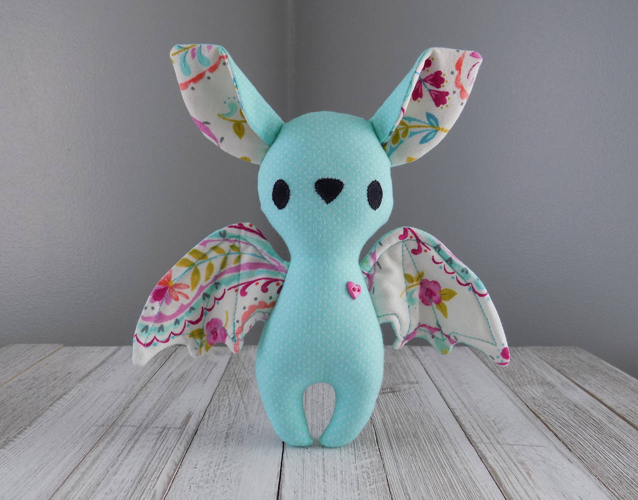 Bat plushie stuffed animal bat cute bat plush toy in teal Etsy