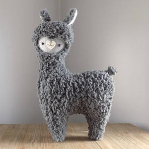 Llama alpaca stuffed toy in grey, llama, alpaca, alpaca stuffed animal, grey llama alpaca plushie, cute llama alpaca