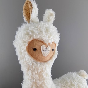 Llama alpaca stuffed animal, Alpaca llama stuffed toy, llama alpaca in cream with tan face, cute llama toy, kawaii alpaca, baby shower gift image 6