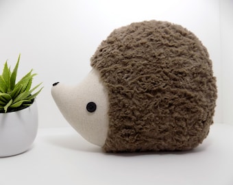 Hedgehog Stuffed Animal in Tan, Handmade Heirloom Woodland Animal Plushie