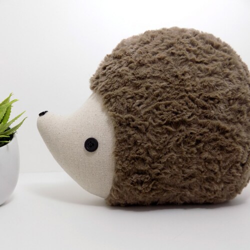 Hedgehog Pillow Plush in Tan Hedgehog Stuffed Animal Toy Etsy