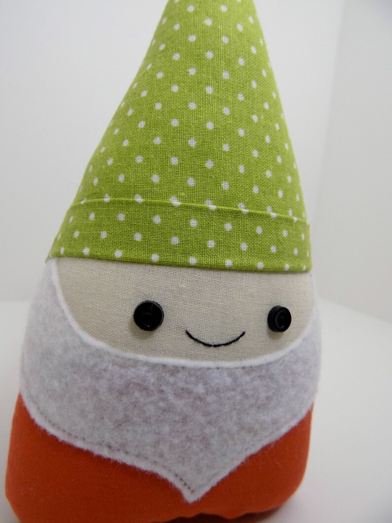 Gnome mini plush in green and orange garden gnome stuffed Etsy
