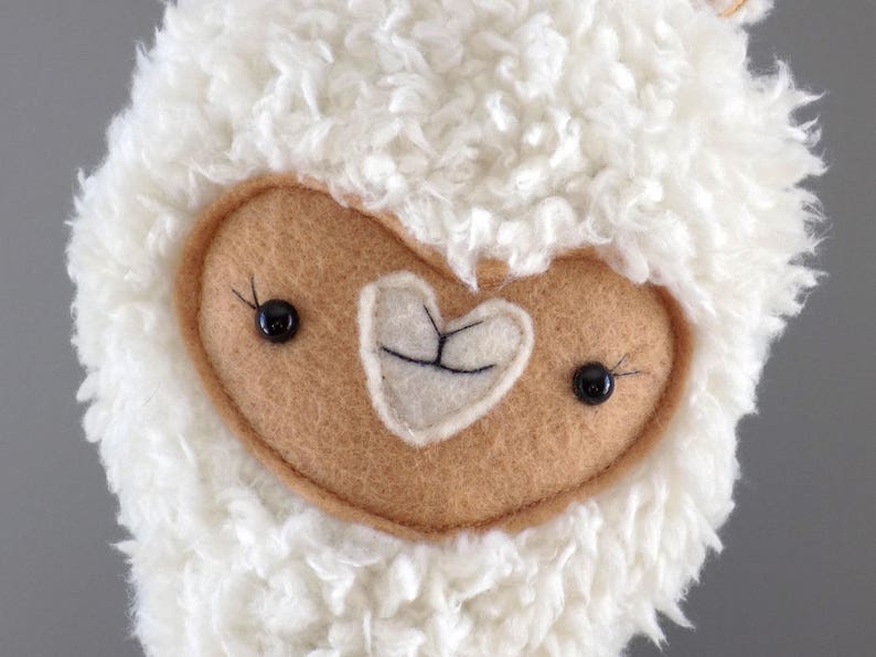 Llama alpaca stuffed animal, Alpaca llama stuffed toy, llama alpaca in cream with tan face, cute llama toy, kawaii alpaca, baby shower gift image 3