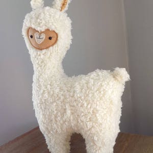 Llama alpaca stuffed animal, Alpaca llama stuffed toy, llama alpaca in cream with tan face, cute llama toy, kawaii alpaca, baby shower gift image 5