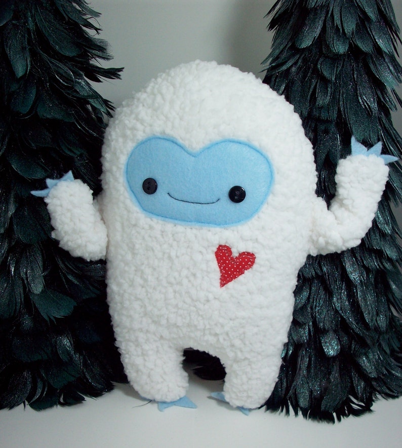Yeti plush toy, abominable snowman monster stuffed toy, plush kawaii yeti doll, monster stuffed animal image 2