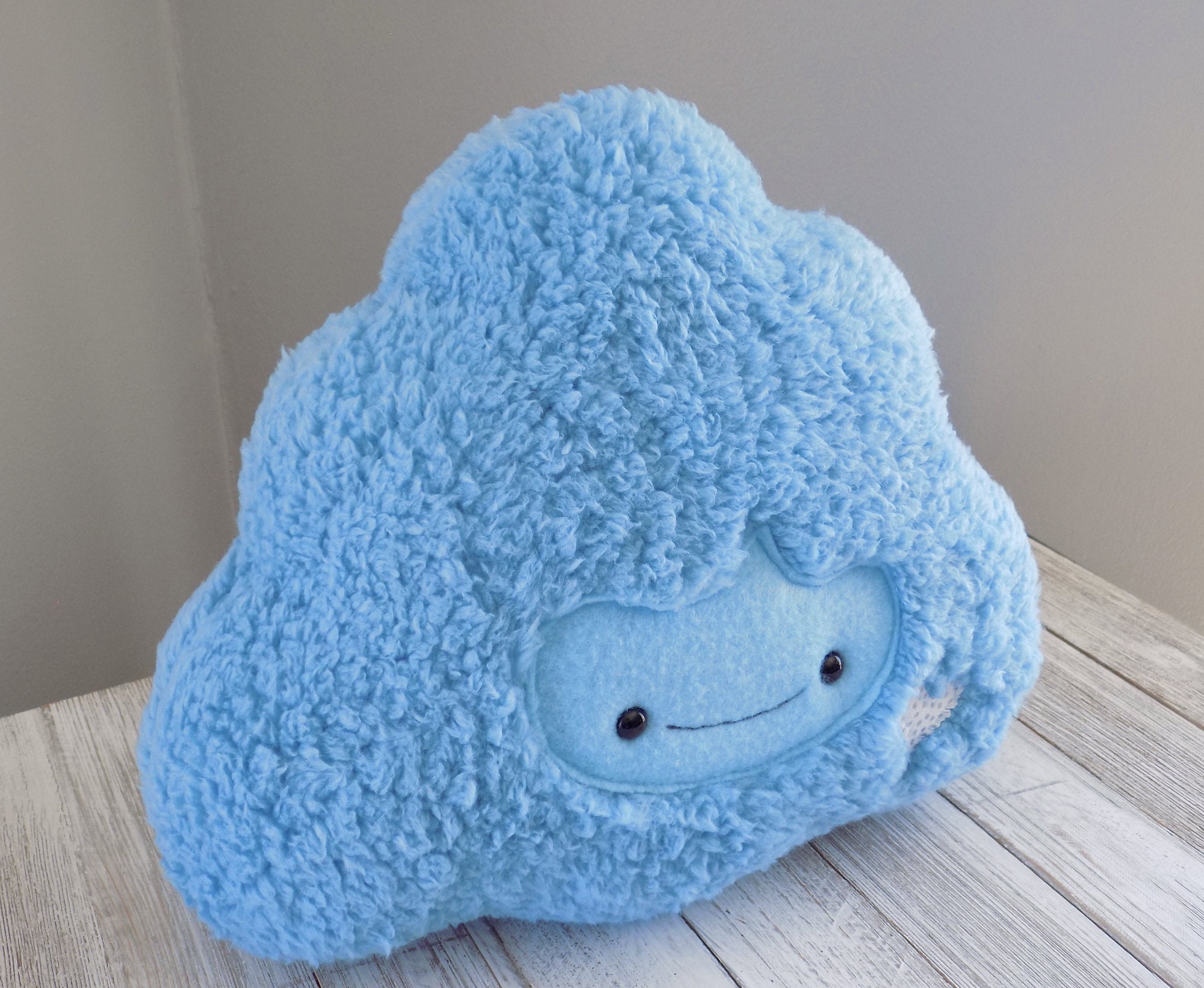 Cloud Stuffed Toy, Cute Blue Cloud Animal, Fluffy Plush, Kawaii