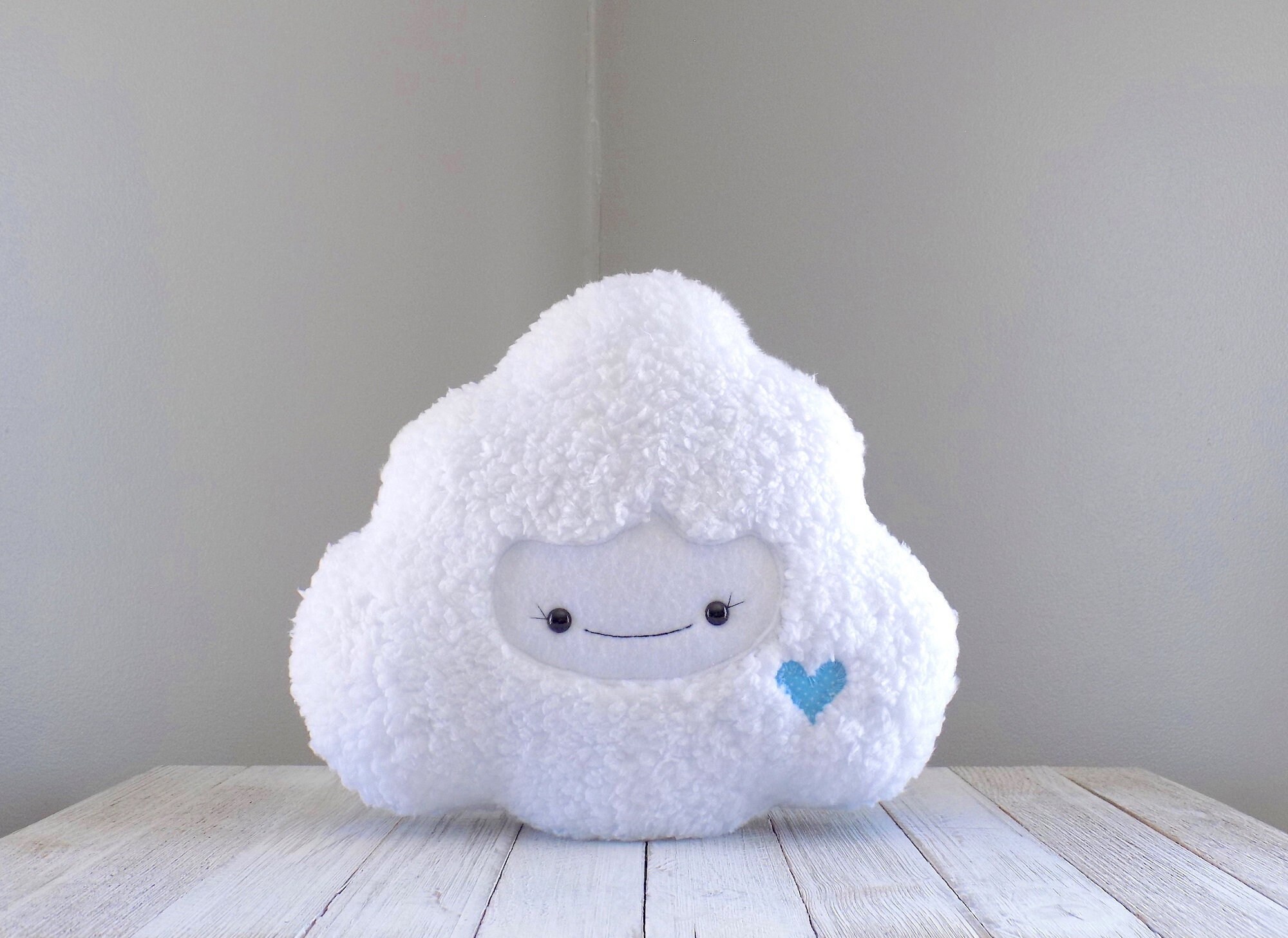 Cloud Stuffed Toy, Cute Blue Cloud Animal, Fluffy Plush, Kawaii