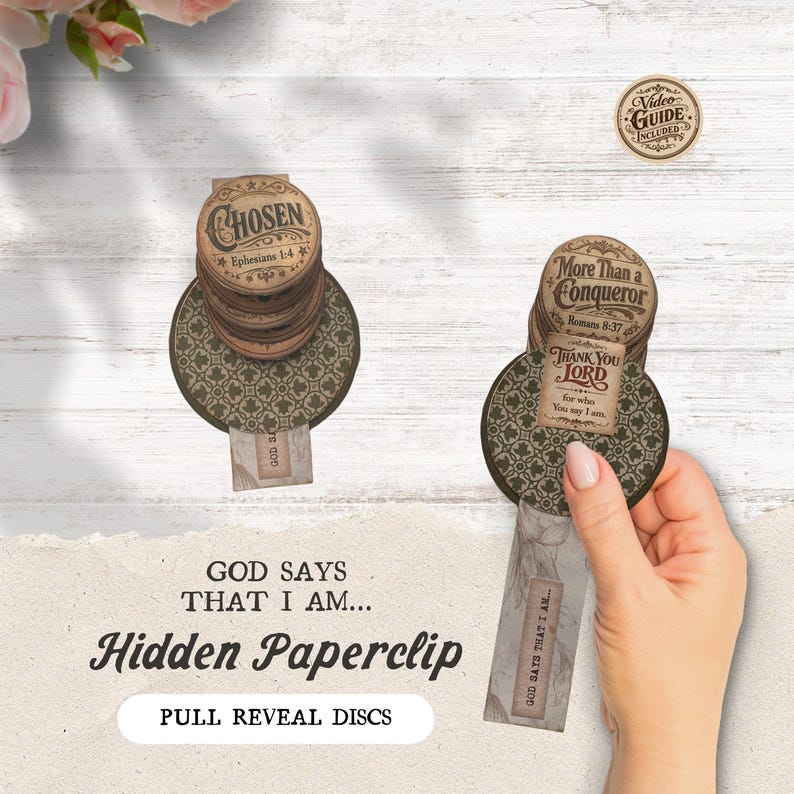 Scripture Themed Hidden Paperclip Junk Journal Kit, Interactive Pull ...