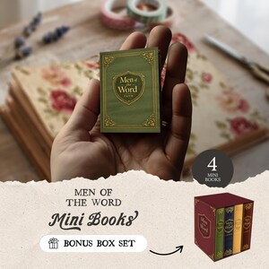 Minilibro imprimible de casa de muñecas "Hombres de la Palabra", colección cristiana, kit de minilibro de diario basura, actividad de manualidades con las Escrituras, SH00