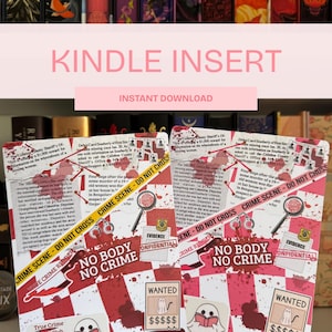 True Crime Reader Inspired Printable Kindle&Kobo Insert for Clear Case | Kindle Aesthetic 4 Thriller Reader | Digital Download Kindle Art