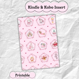 Encarte natalino rosa para Kindle/Kobo: Decoração Coquette para e-reader (Download digital - Arquivos PDF)