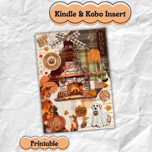 Inserto acogedor para Kindle y Kobo con temática otoñal / Diseño de lector electrónico con temática de Halloween (Descarga digital)