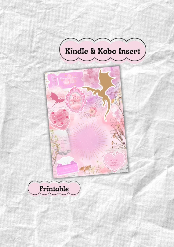 Fantasy Kindle & Kobo Insert: Book Dragon Romantasy Art (Digital Download)