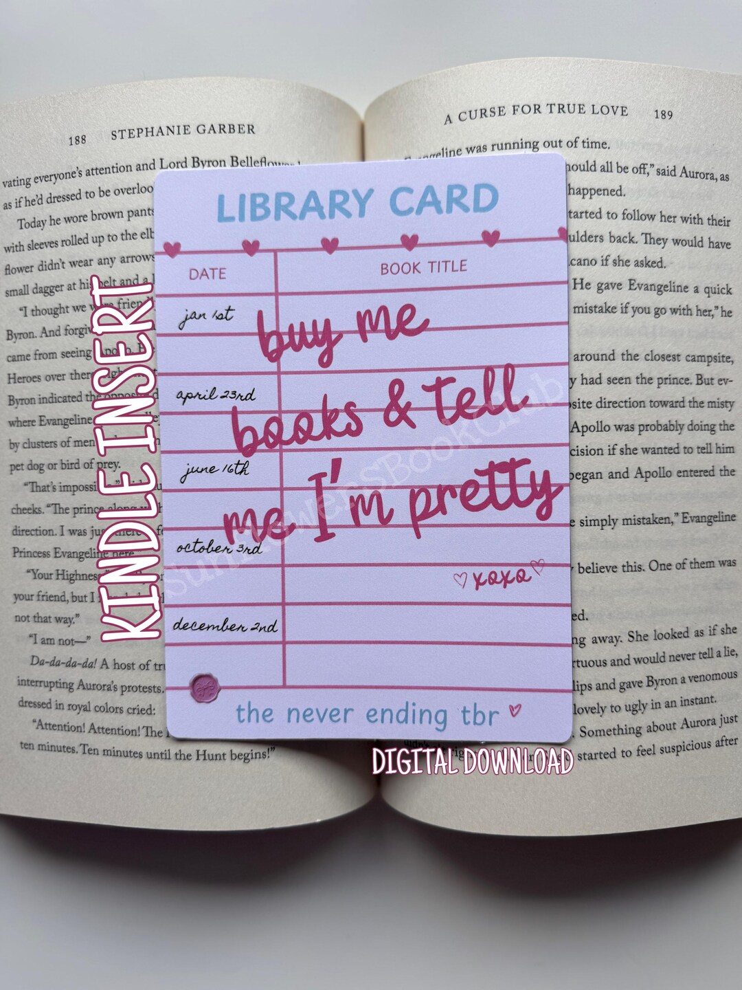 Library Card Kindle & Kobo Insert for Clear Case (digital Download ...