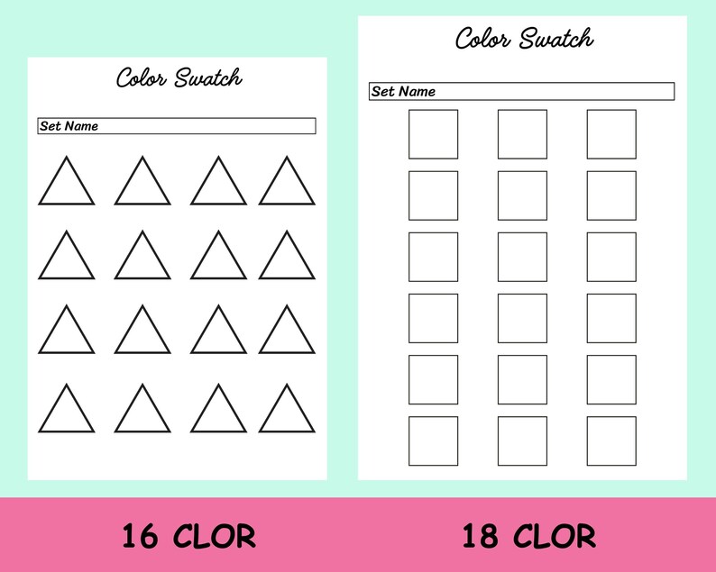 Color Swatch Chart for Markers & Pens – Printable Color Organizer | PDF ...