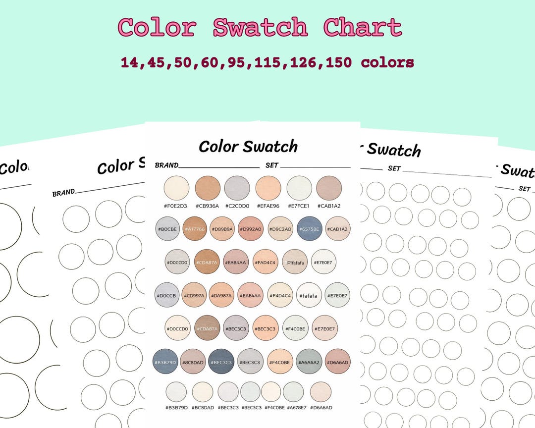 Circle Color Swatch Chart Printable - Round Color Chart for Pens ...