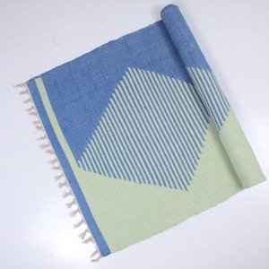 Esterillas de yoga 100 % hechas a mano, de algodón, ecológicas, tejidas a mano, antideslizantes, para ejercicios y meditación, de 0,6 x 1,8 m, ideales para viajes.
