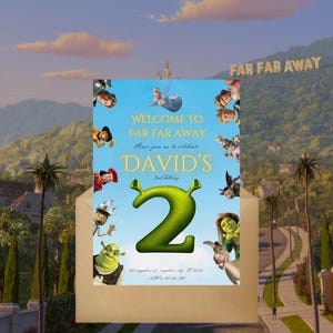 Shrek Birthday Theme Digital Invitation Template